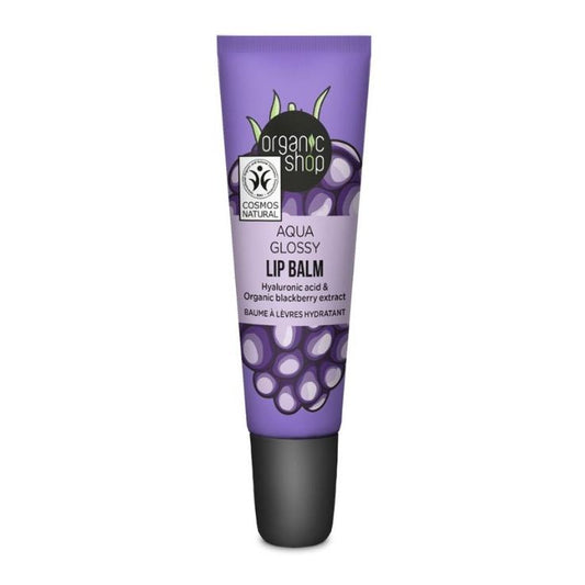 Organic Shop Aqua Glossy Lip Balm Hyaluronic Acid & Blackberry 10ml