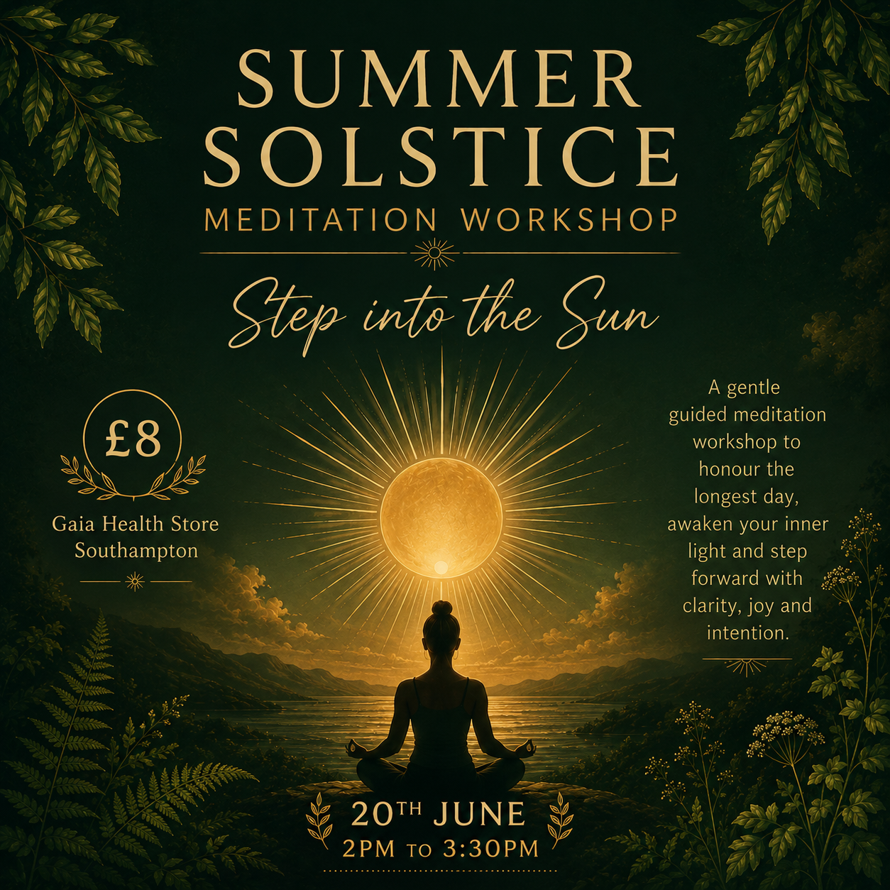 Summer Solstice Meditation Workshop: Step into the Sun -20th June | 2pm to 3:30pm