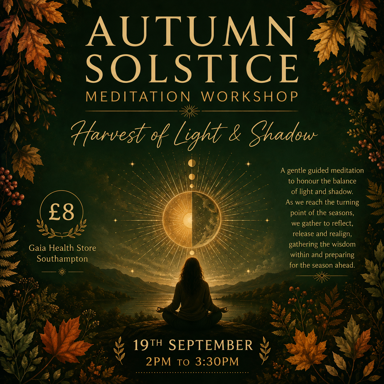 Autumn Solstice Meditation Workshop: Harvest of Light & Shadow - 19th September | 2pm to 3:30pm