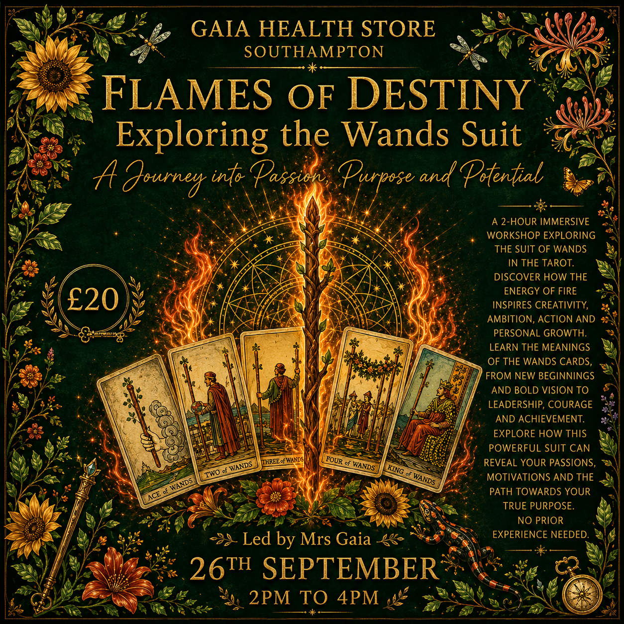 Flames of Destiny: Exploring the Wands Suit - 26th September | 2pm to 4pm