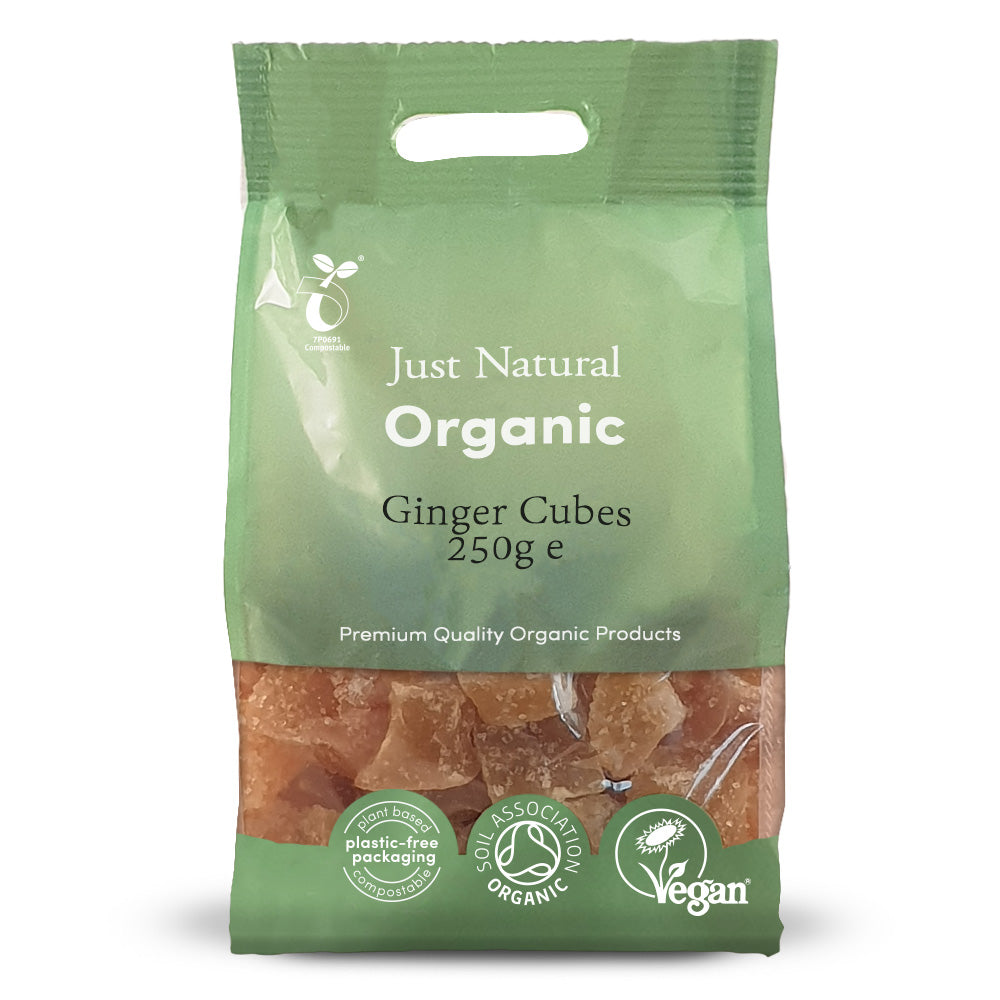 Organic Candied Ginger Cubes 250g