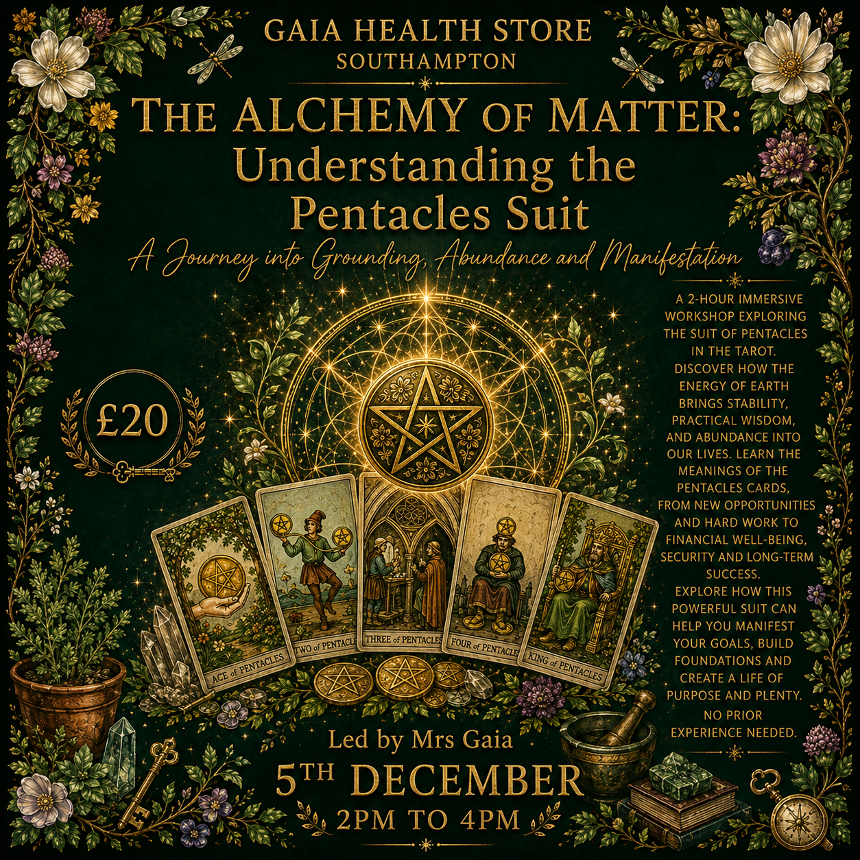 The Alchemy of Matter: Understanding the Pentacles Suit - 5th December | 2pm to 4pm