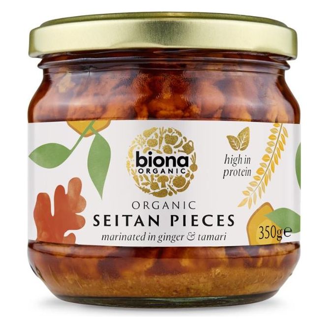 Organic Seitan Pieces marinated in ginger and soya sauce 350g