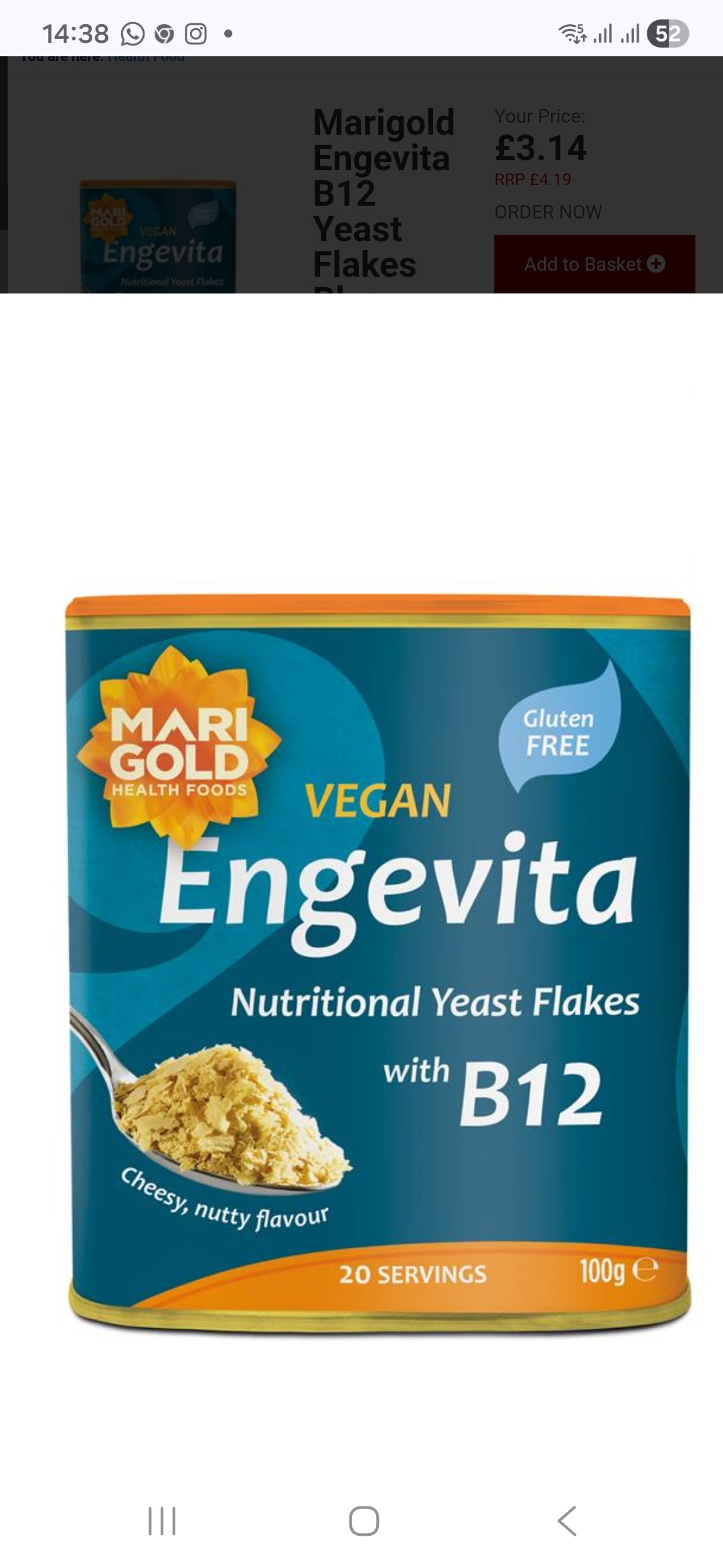 Engevita Yeast Flakes Blue 100g