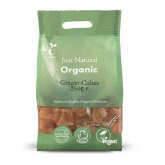 Organic Candied Ginger Cubes 250g