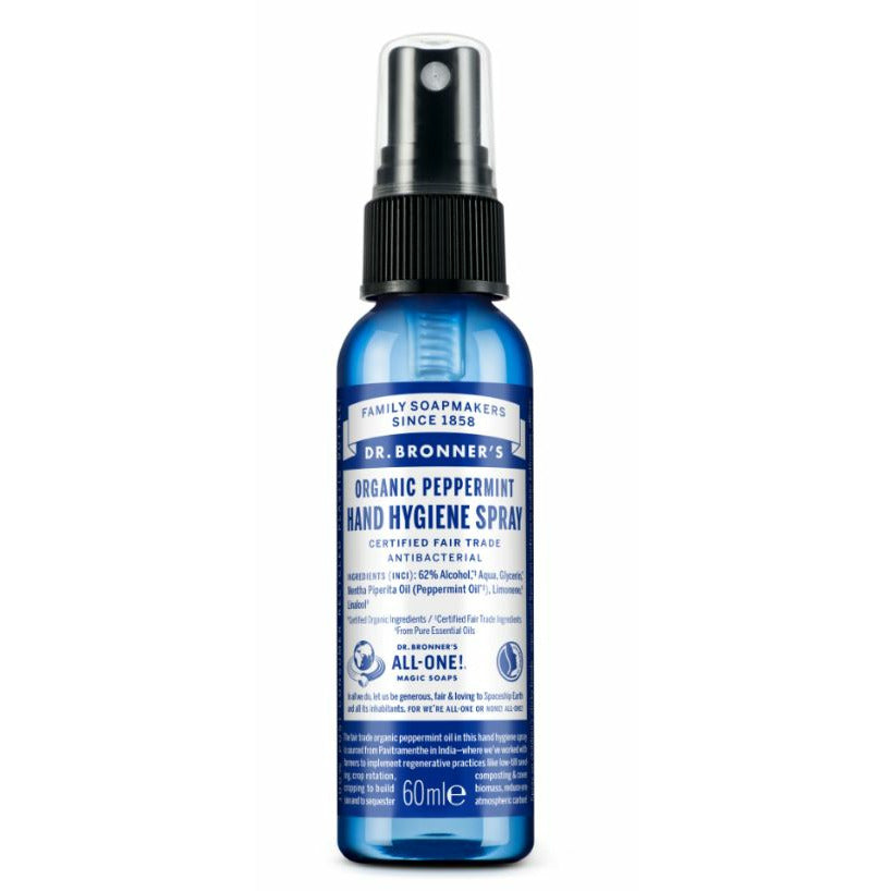 Dr Bronner's Organic Peppermint Hand Hygiene Spray 60ml