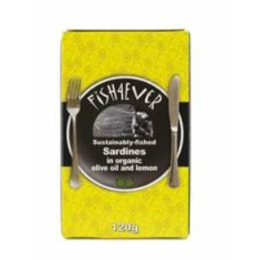 Fish4Ever Whole Sardines in Organic Olive Oil and Lemon 120g