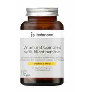 Vitamin B Complex with Nicotinamide 60 Veggie Caps - Reusable Bottle